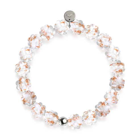 Ivoire | Argent | Bracelet trèfle en verre Firefly